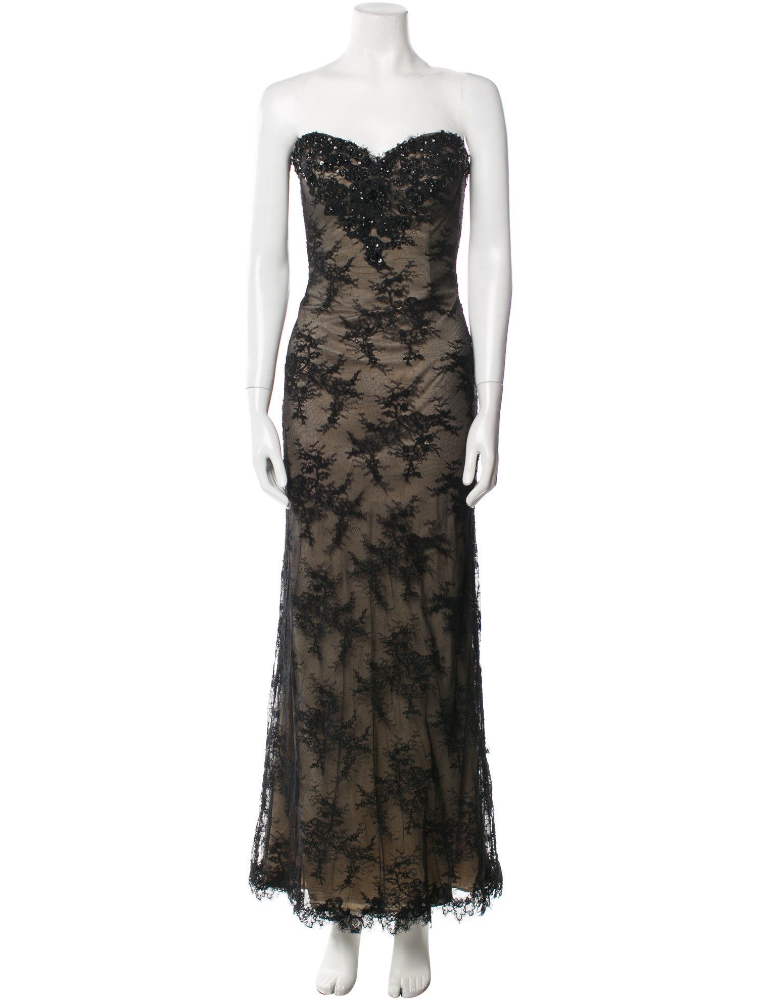 La Femme Lace Pattern Long Dress
