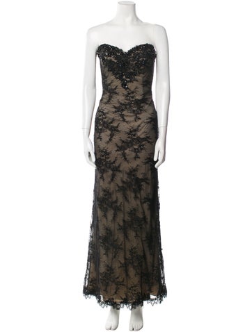 La Femme Dresses Lace Pattern Long Dress L