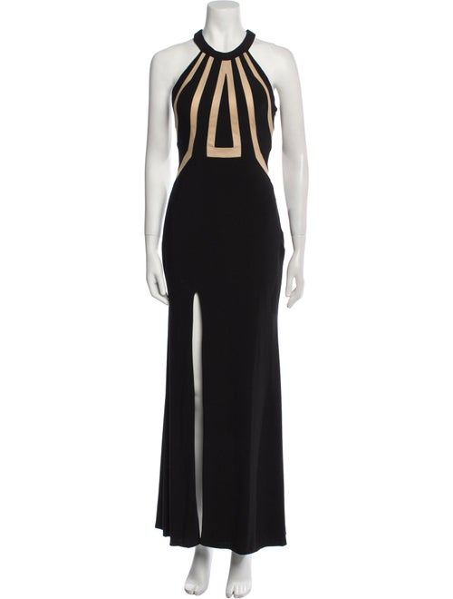 La Femme Halterneck Long Dress