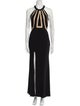 La Femme Halterneck Long Dress