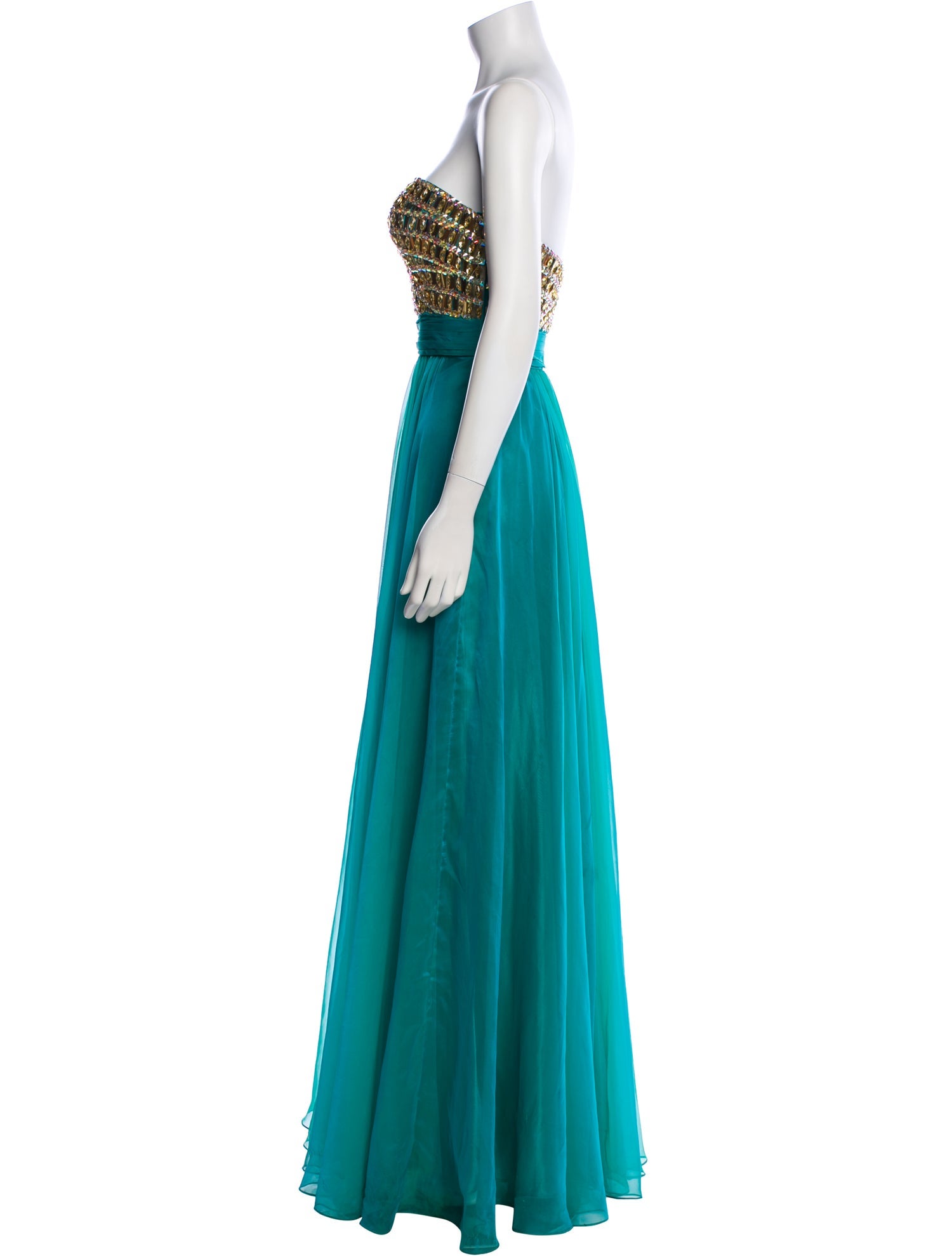 La Femme Strapless Long Dress