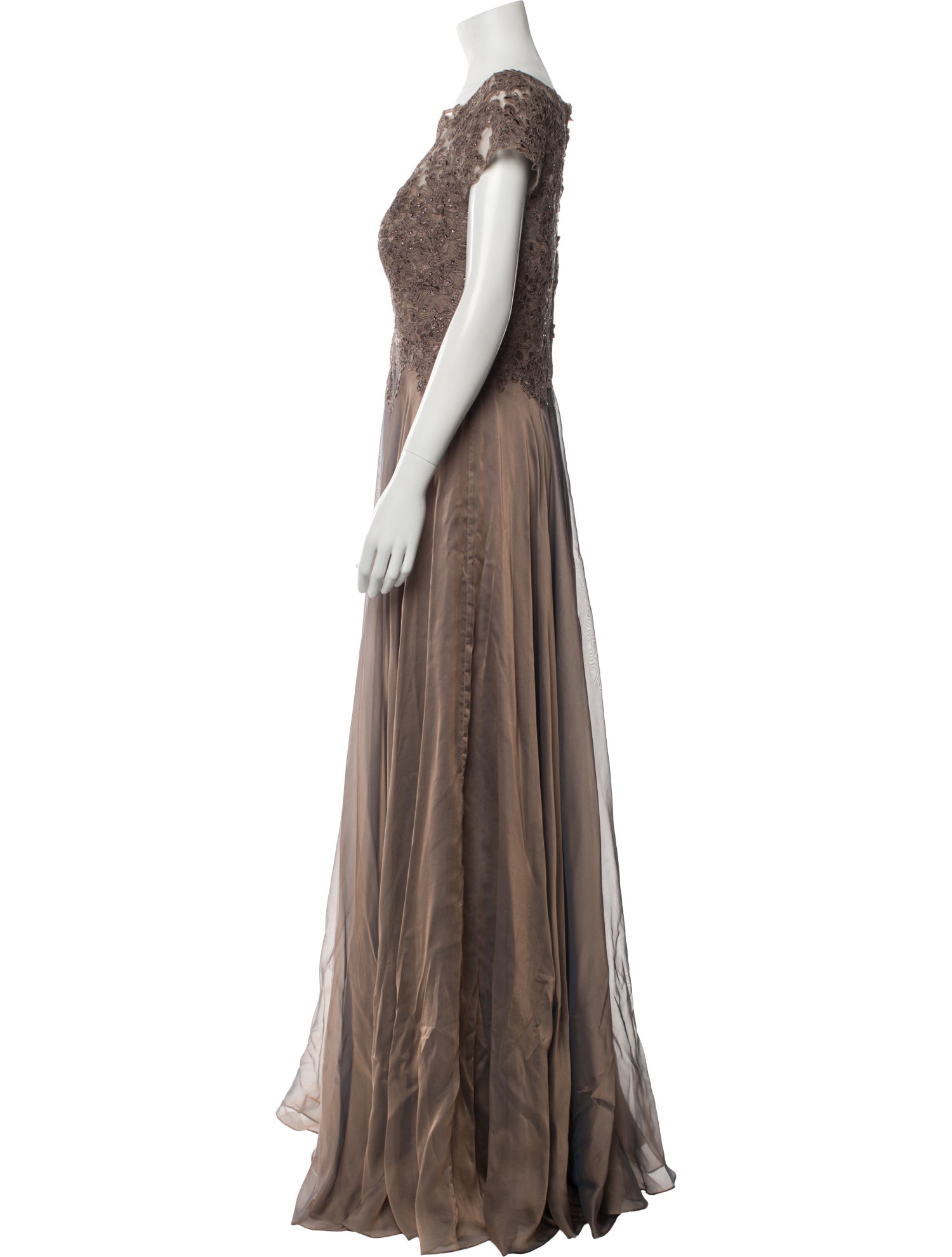 La Femme Bateau Neckline Long Dress w/ Tags