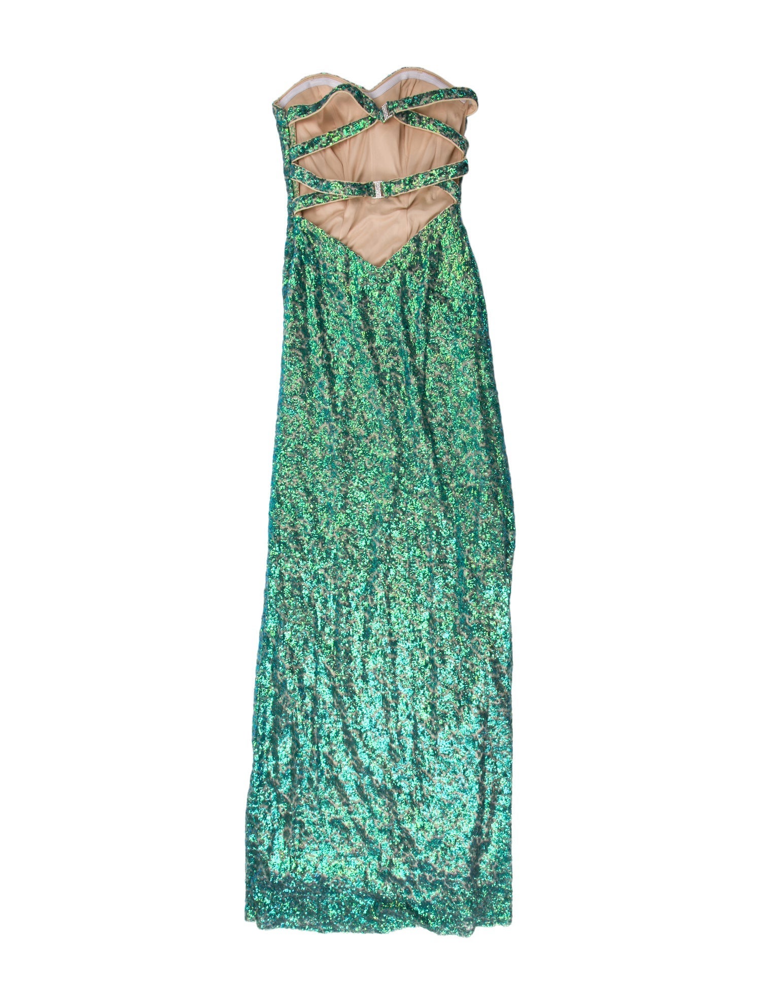 La Femme Paisley Print Long Dress