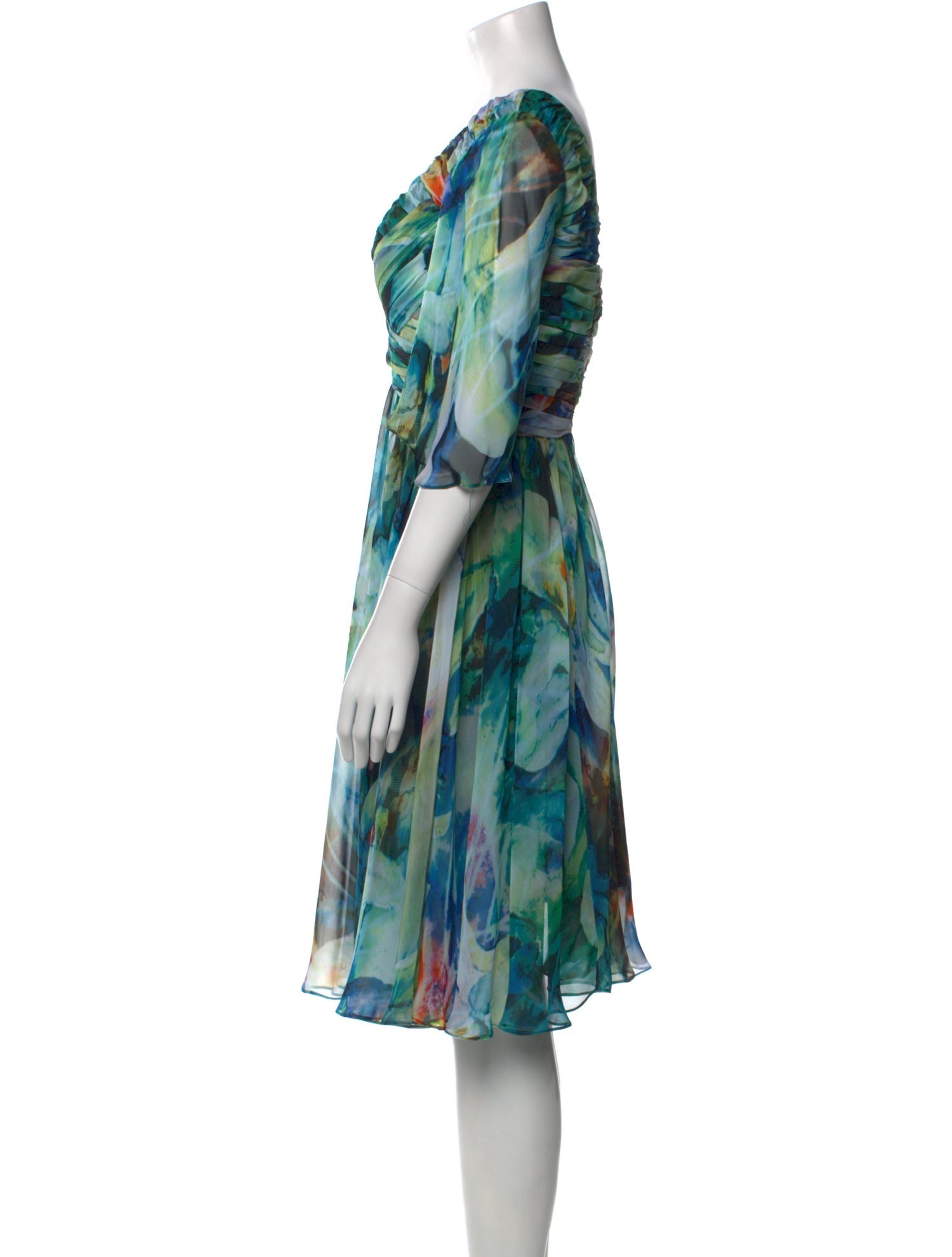 La Femme Printed Knee-Length Dress