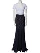 La Femme Lace Pattern Crystal Embellishments Skirt Set