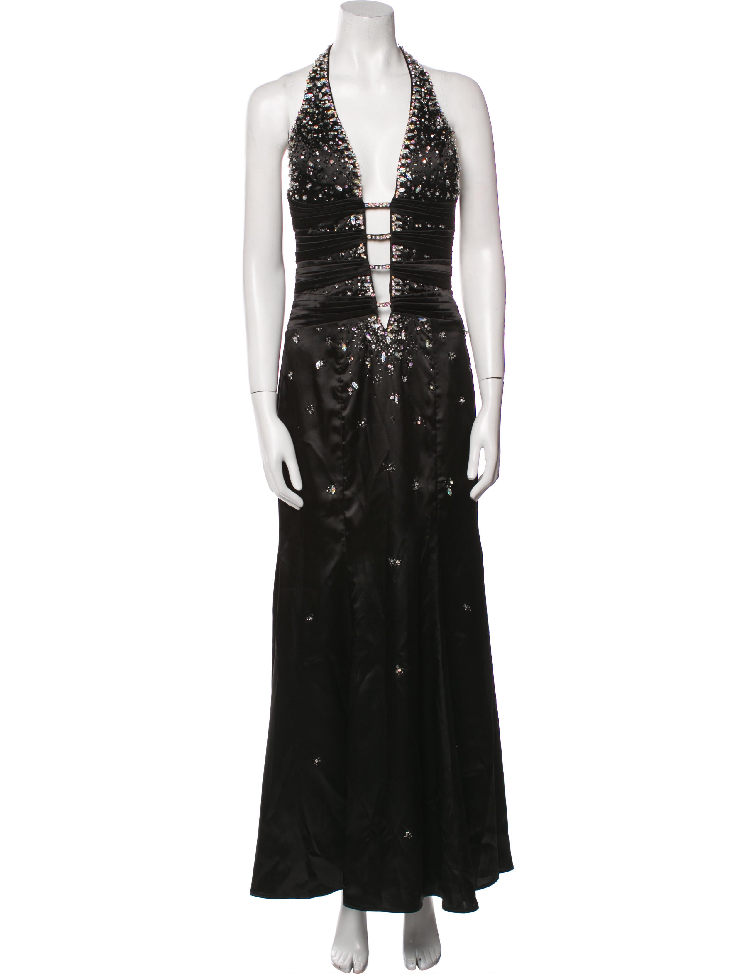 La Femme Halterneck Long Dress