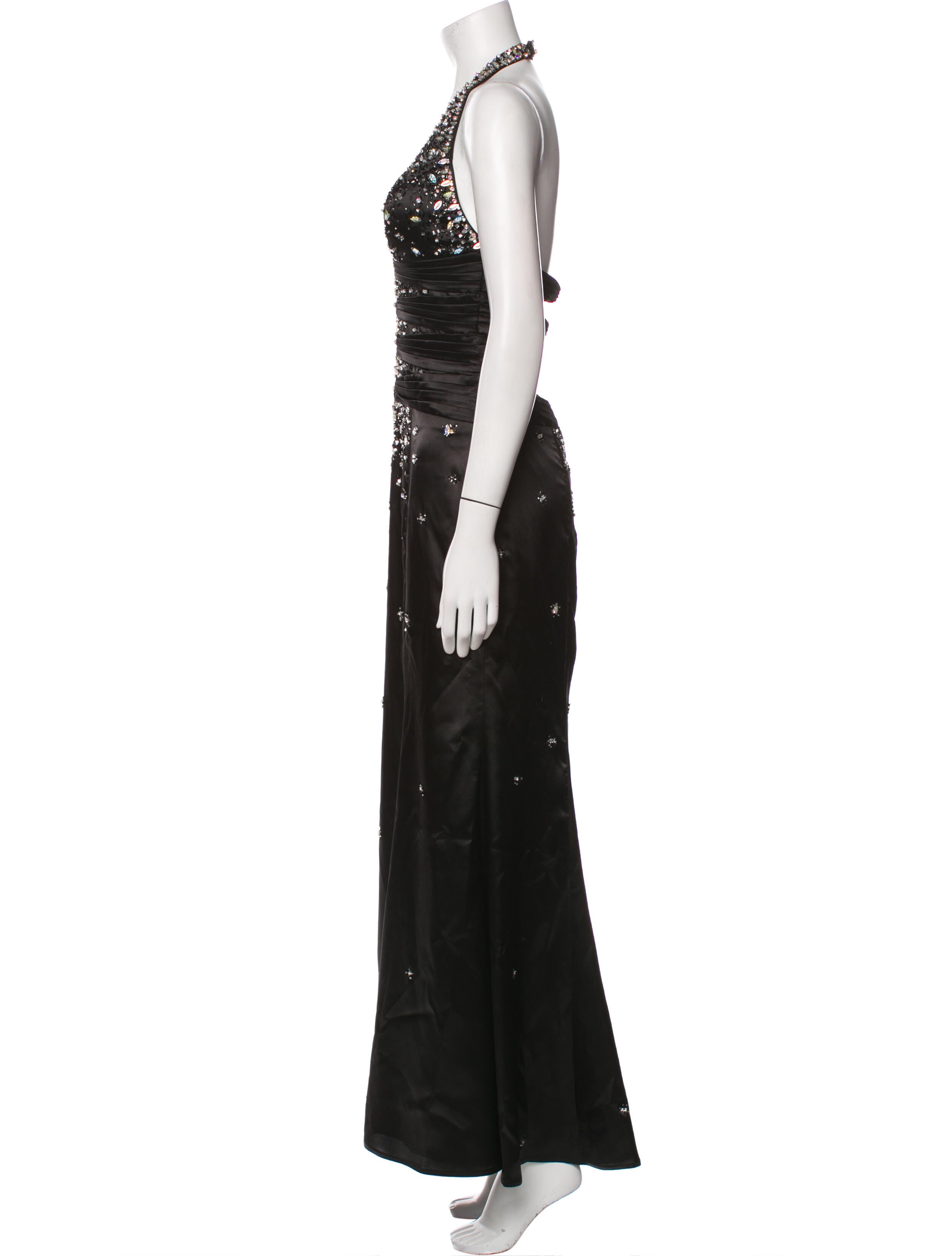 La Femme Halterneck Long Dress