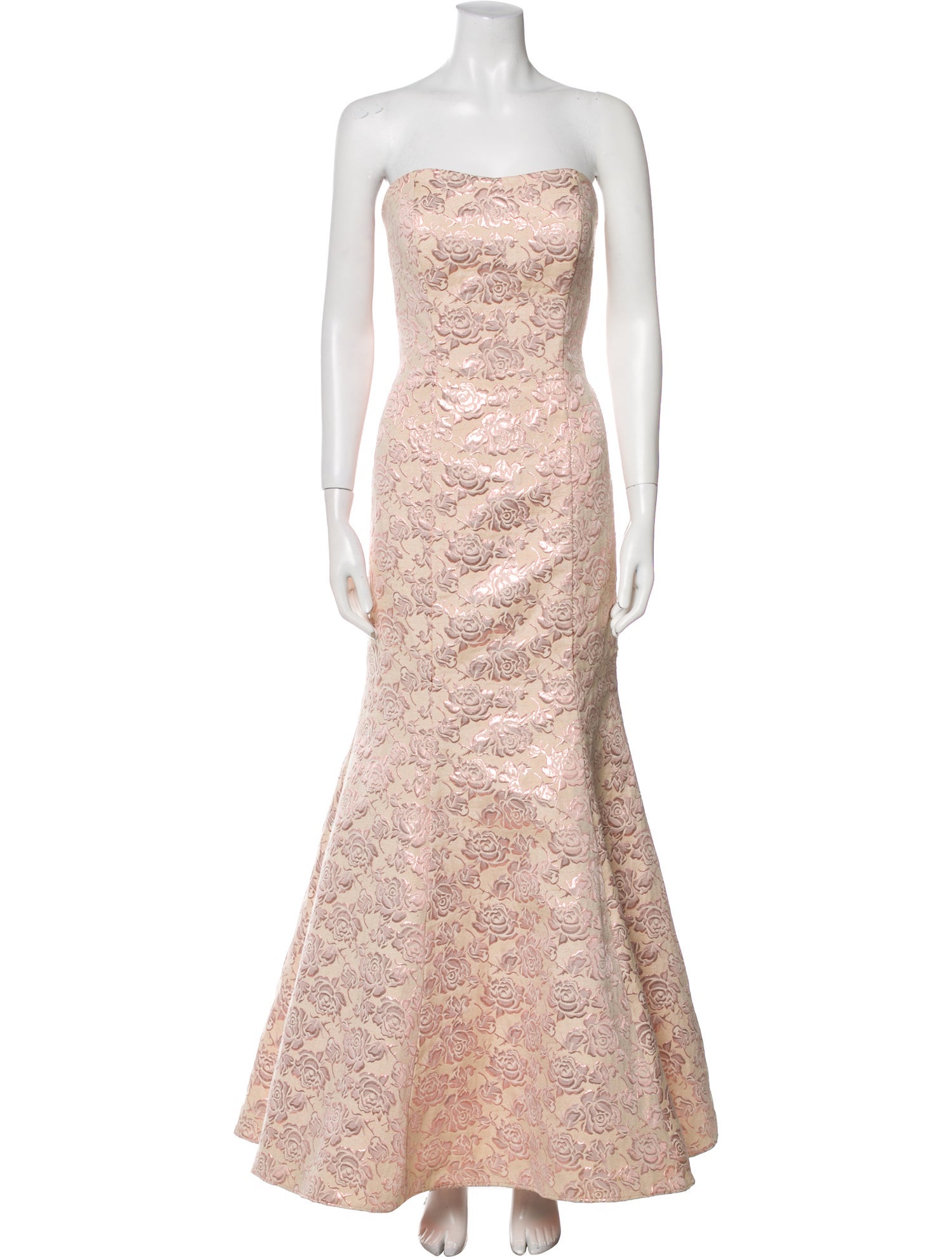 La Femme Floral Print Long Dress