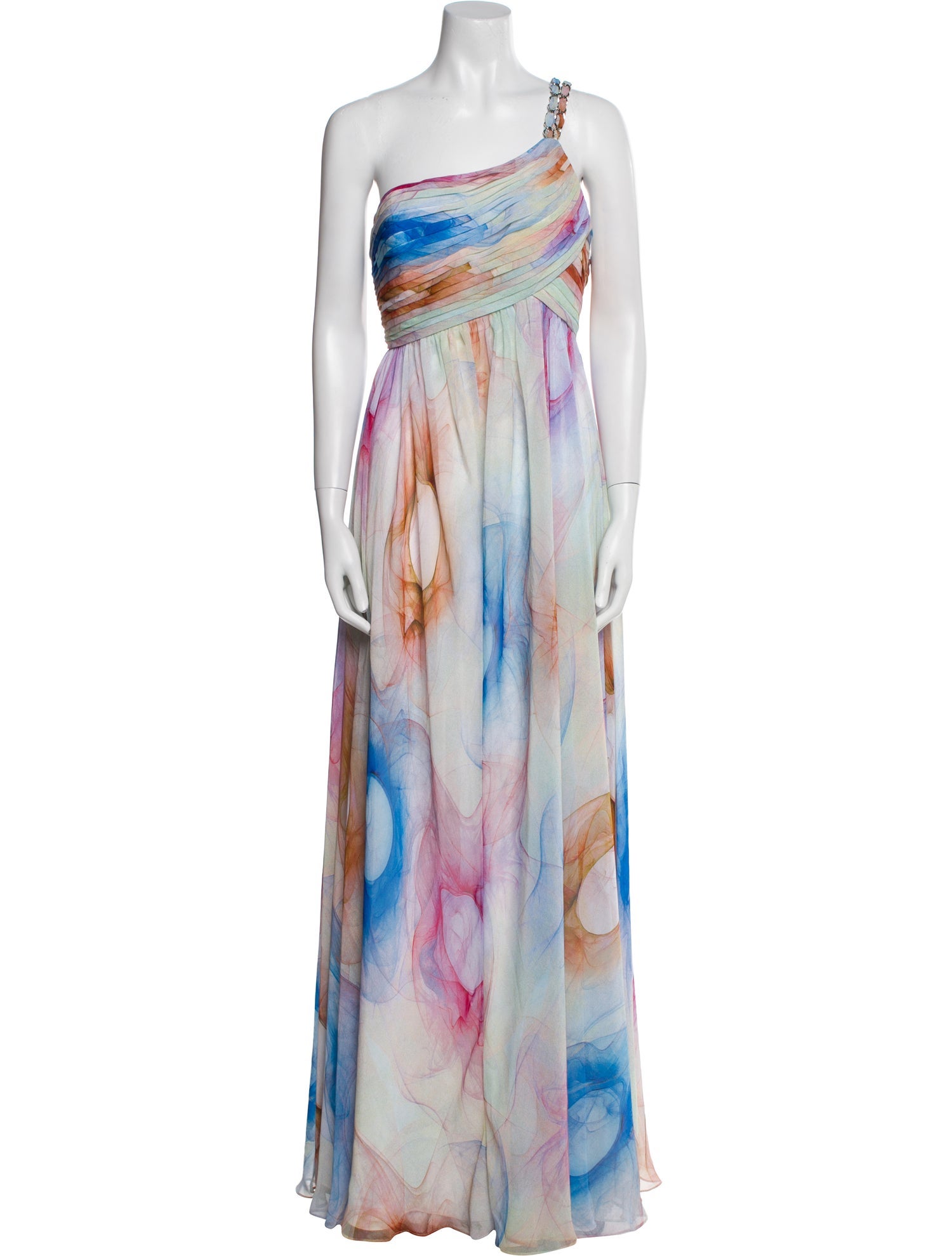 La Femme Printed Long Dress