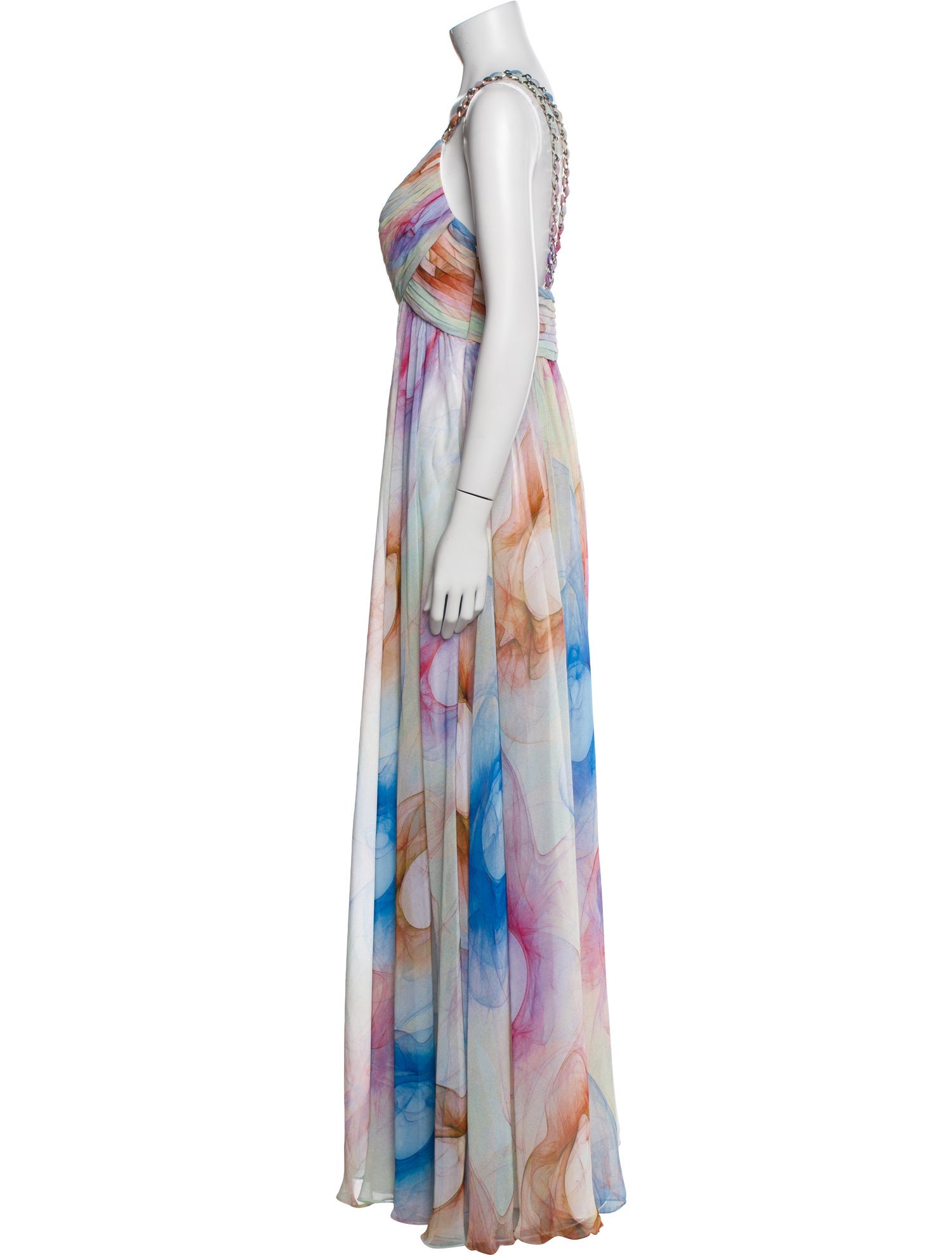 La Femme Printed Long Dress
