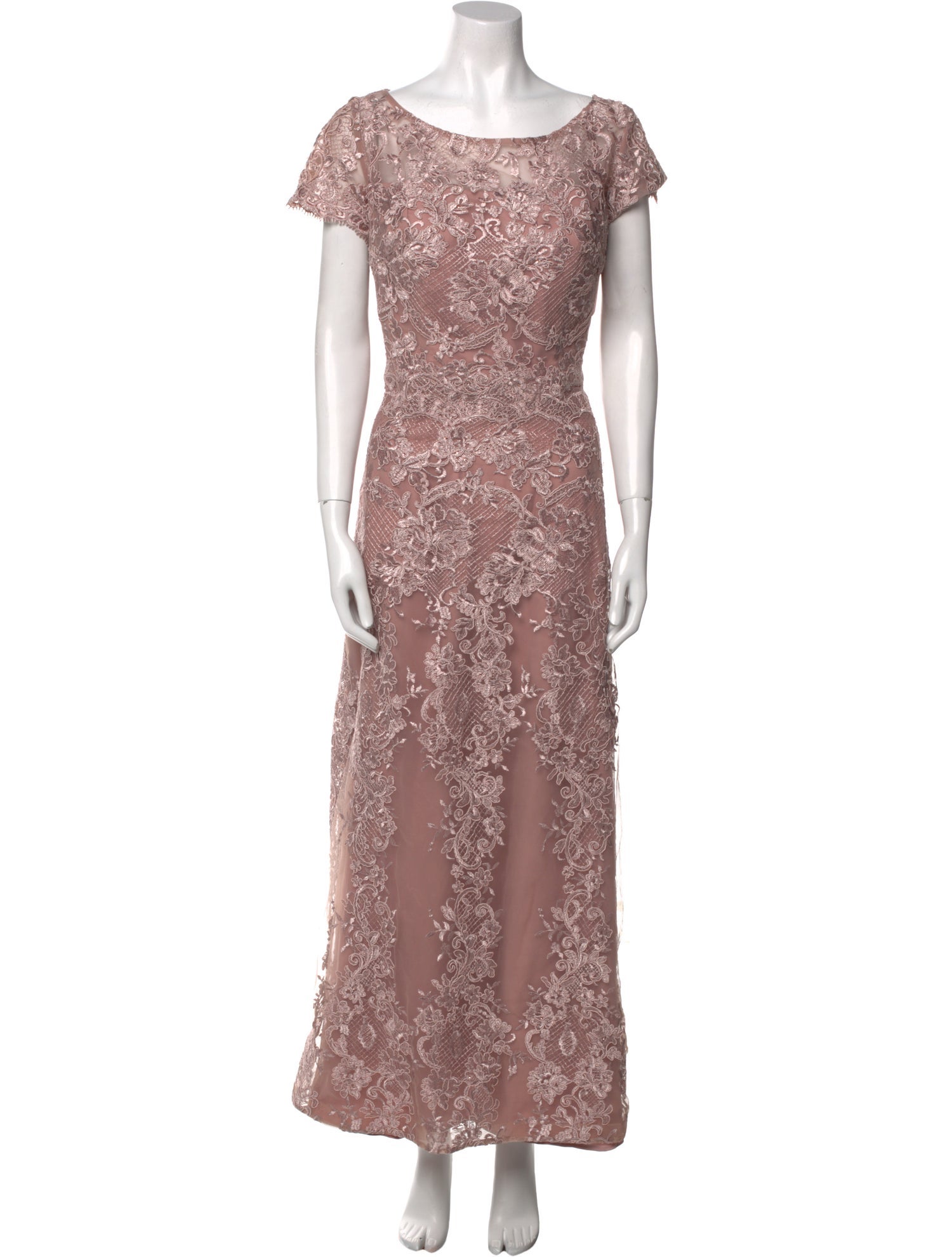 La Femme Lace Pattern Long Dress