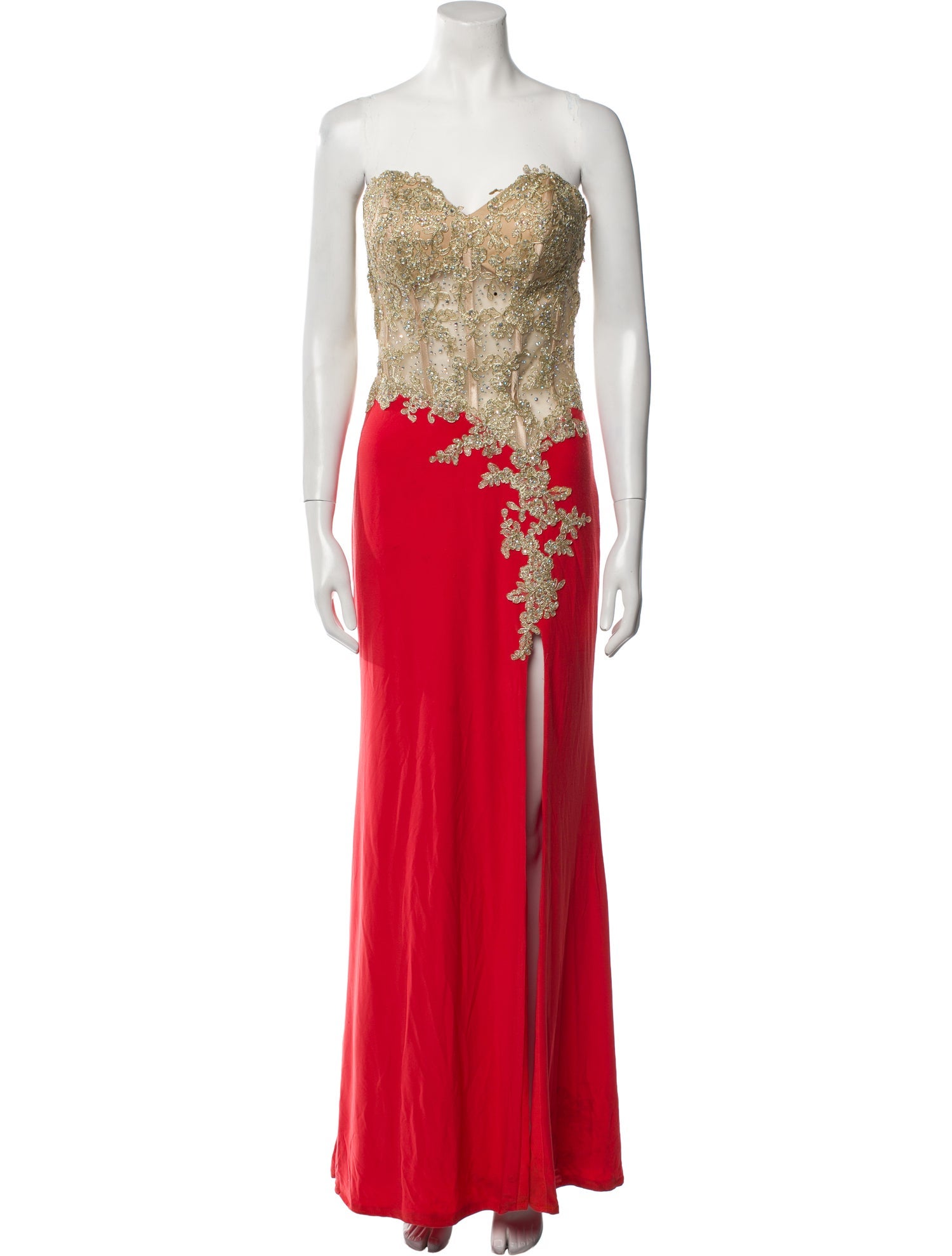 La Femme Strapless Long Dress
