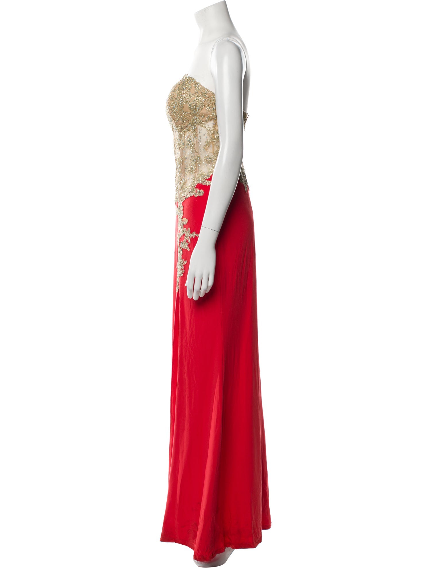 La Femme Strapless Long Dress