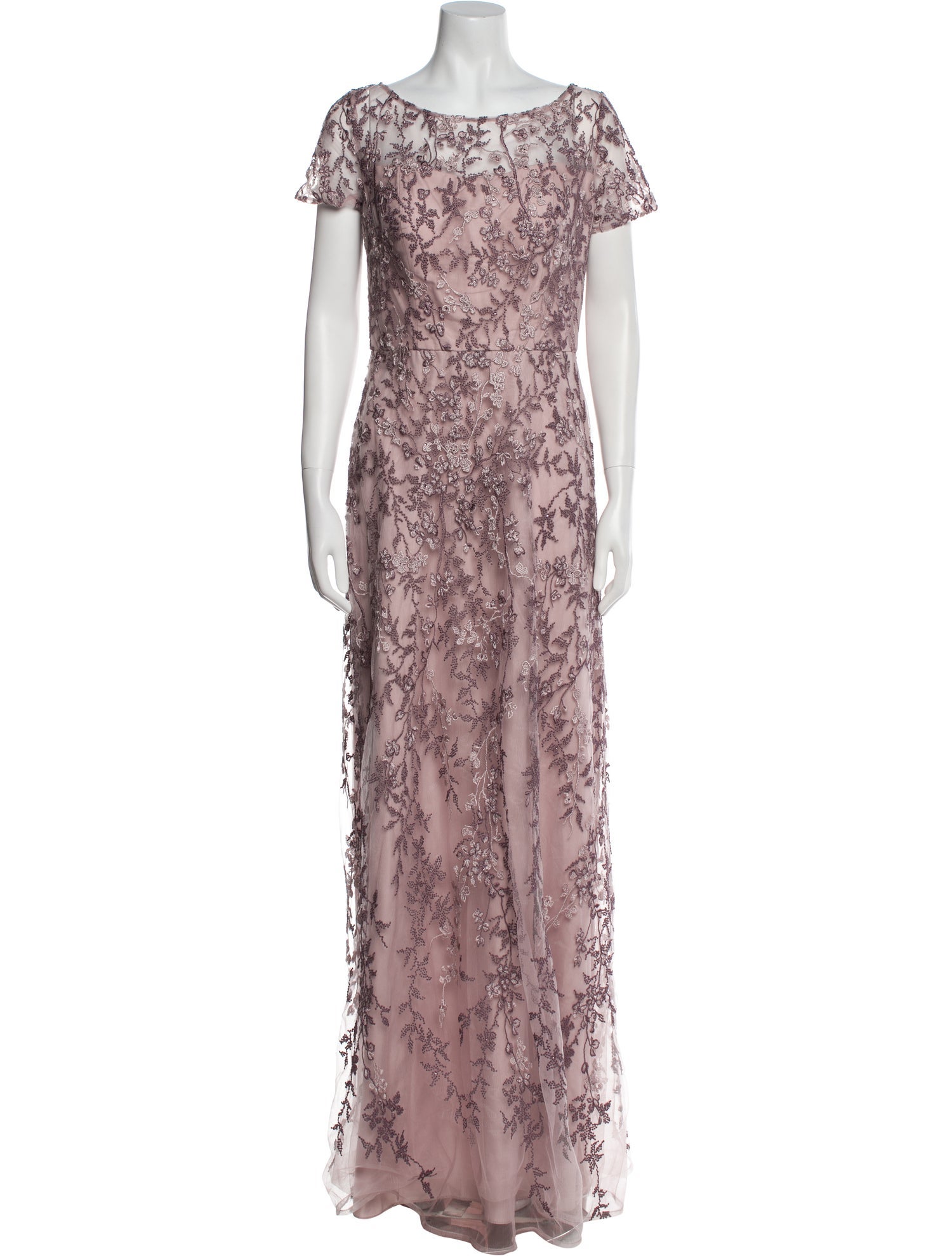 La Femme Lace Pattern Long Dress