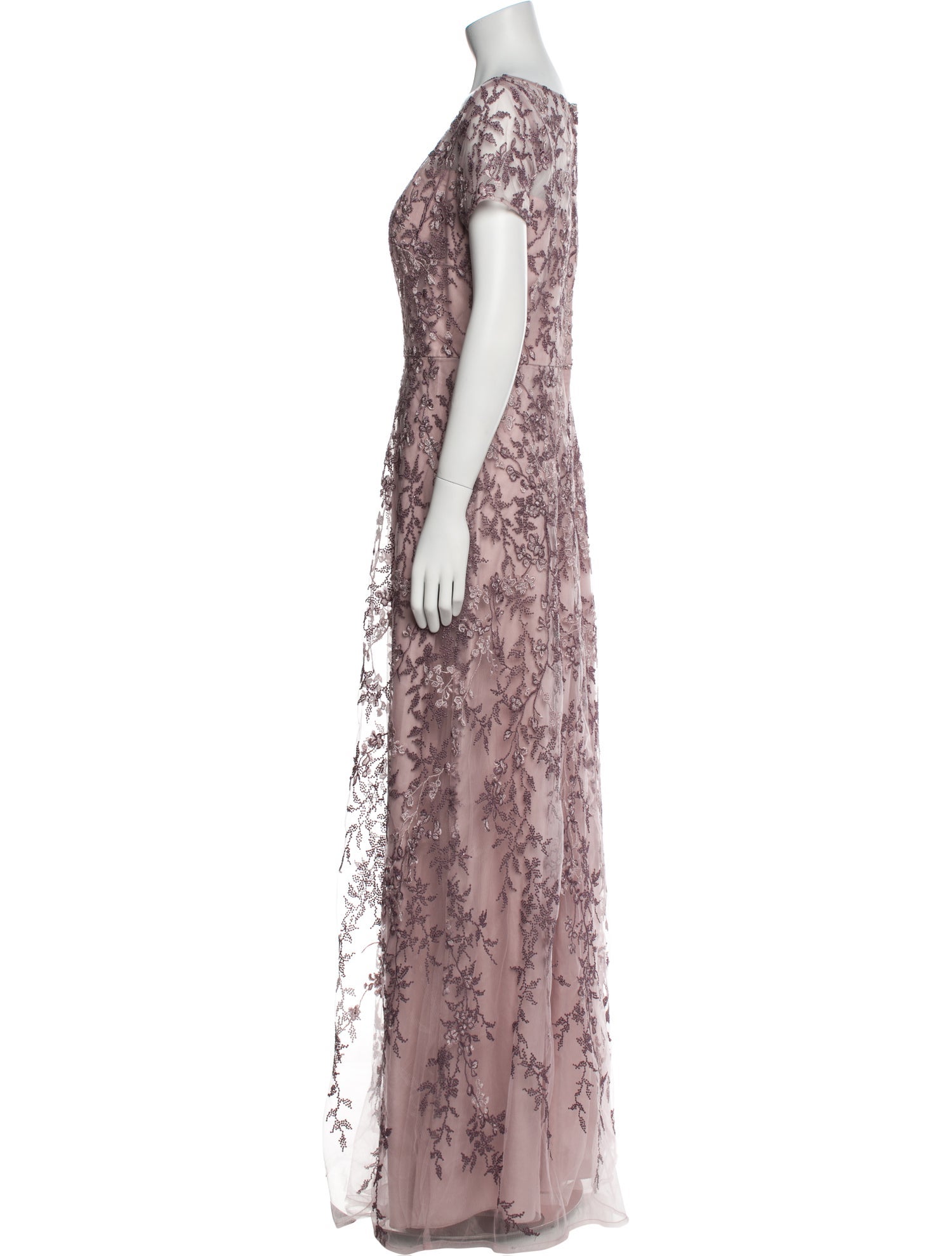 La Femme Lace Pattern Long Dress