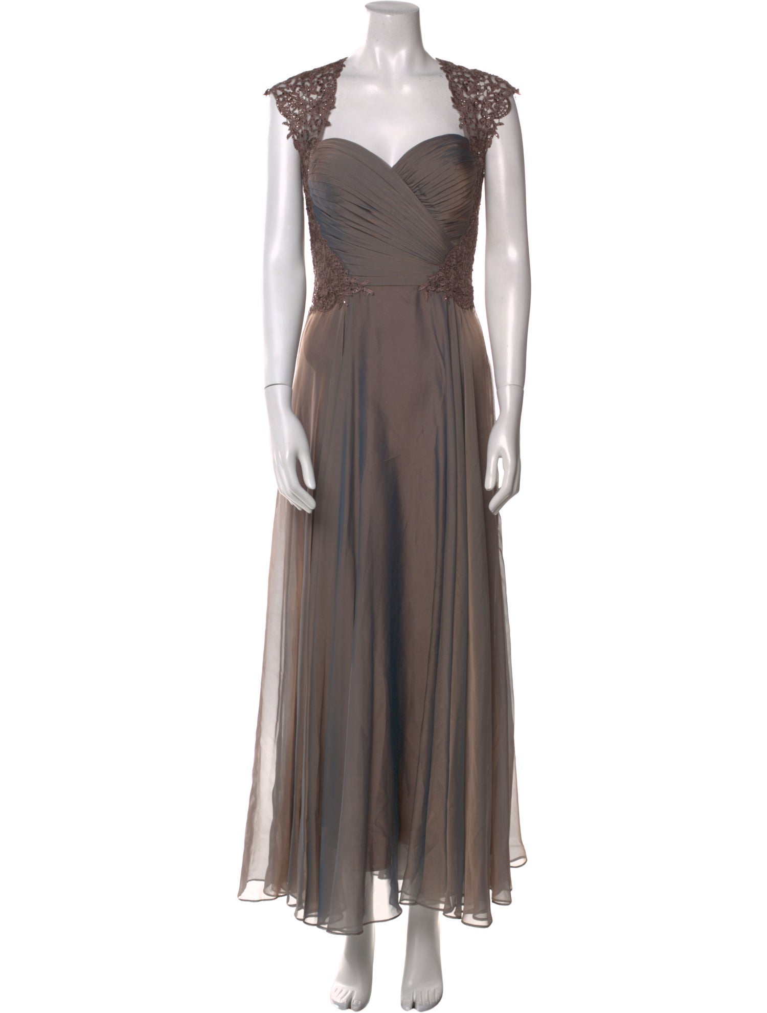 La Femme Square Neckline Long Dress