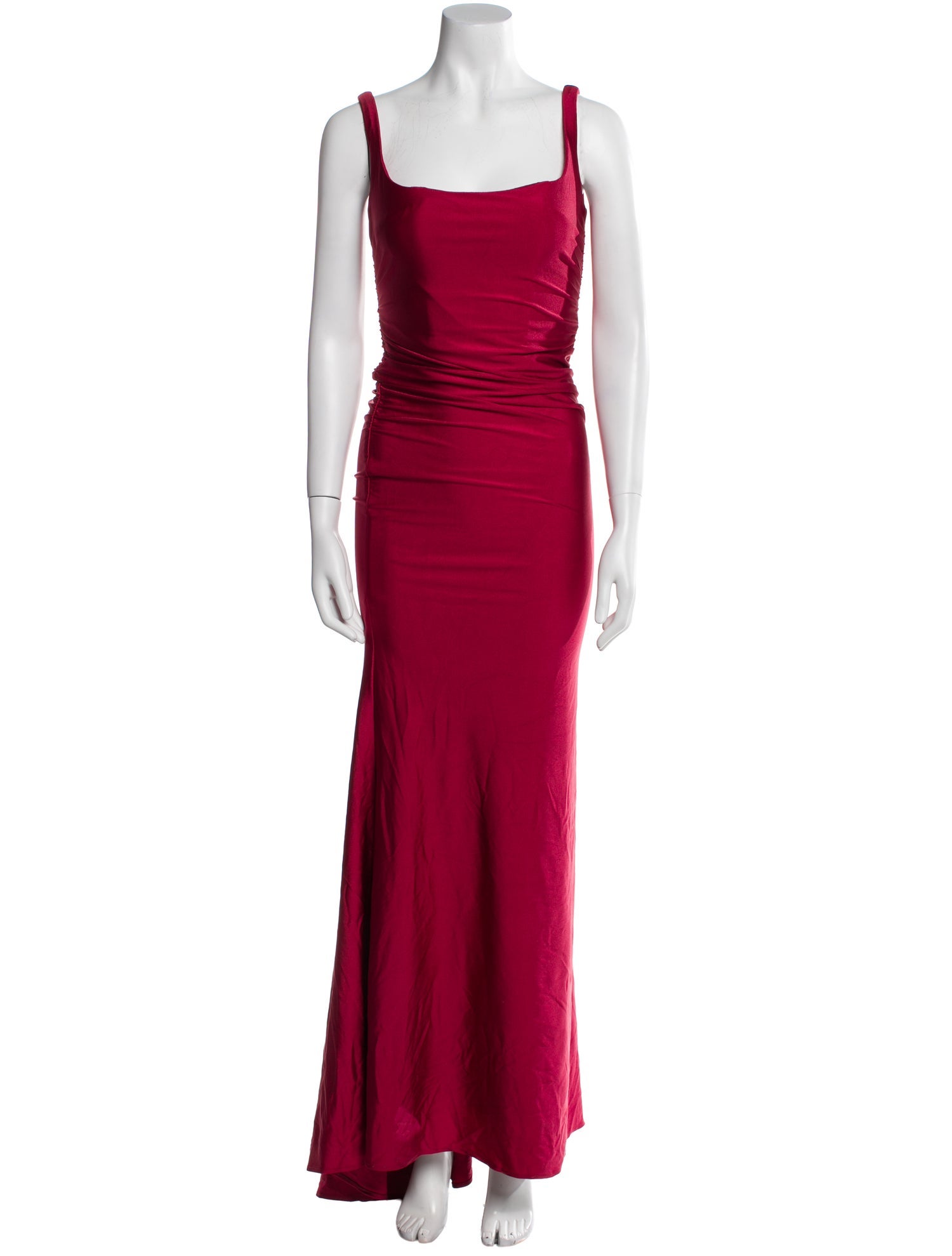 La Femme Square Neckline Long Dress