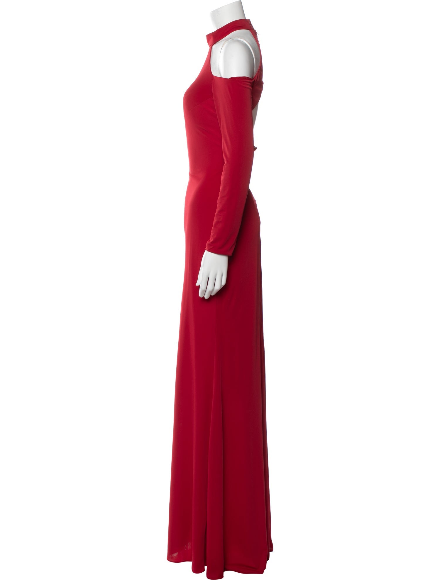 La Femme Mock Neck Long Dress