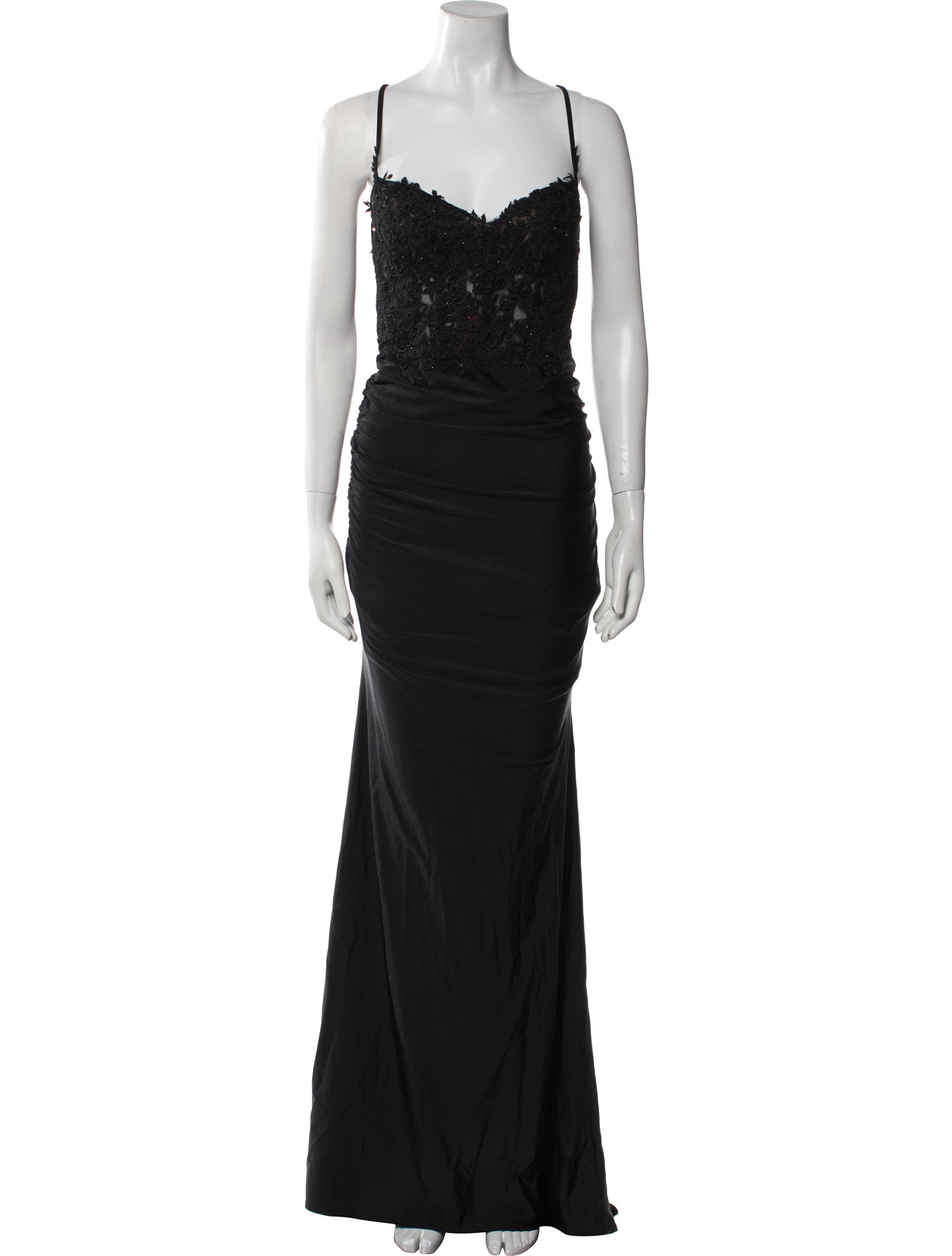 La Femme V-Neck Long Dress