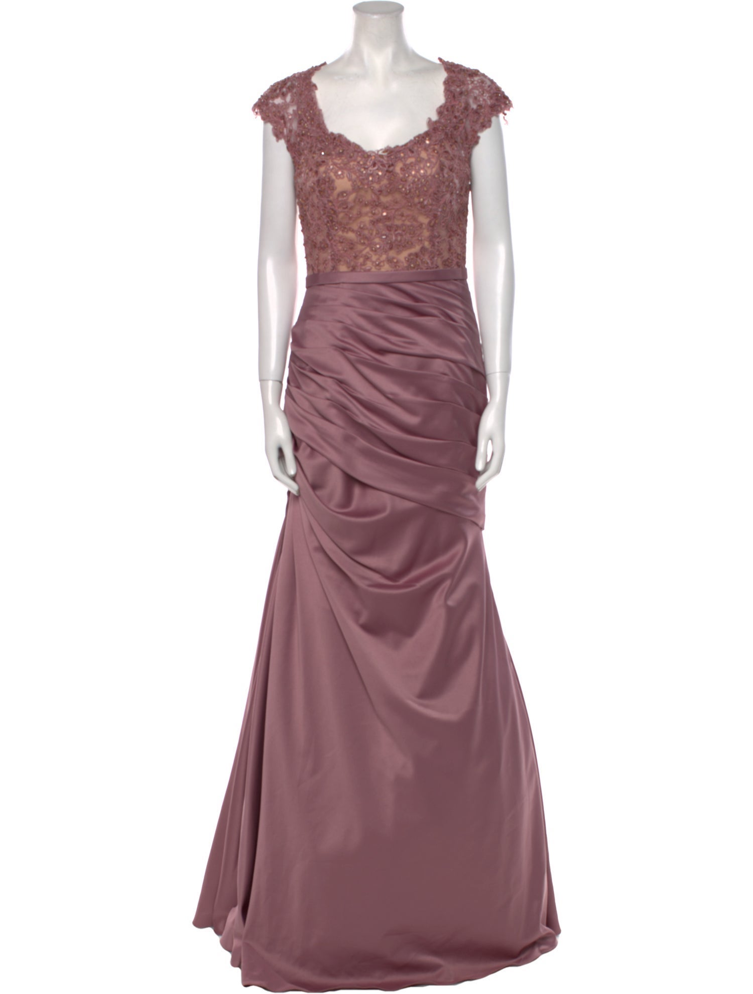 La Femme Scoop Neck Long Dress