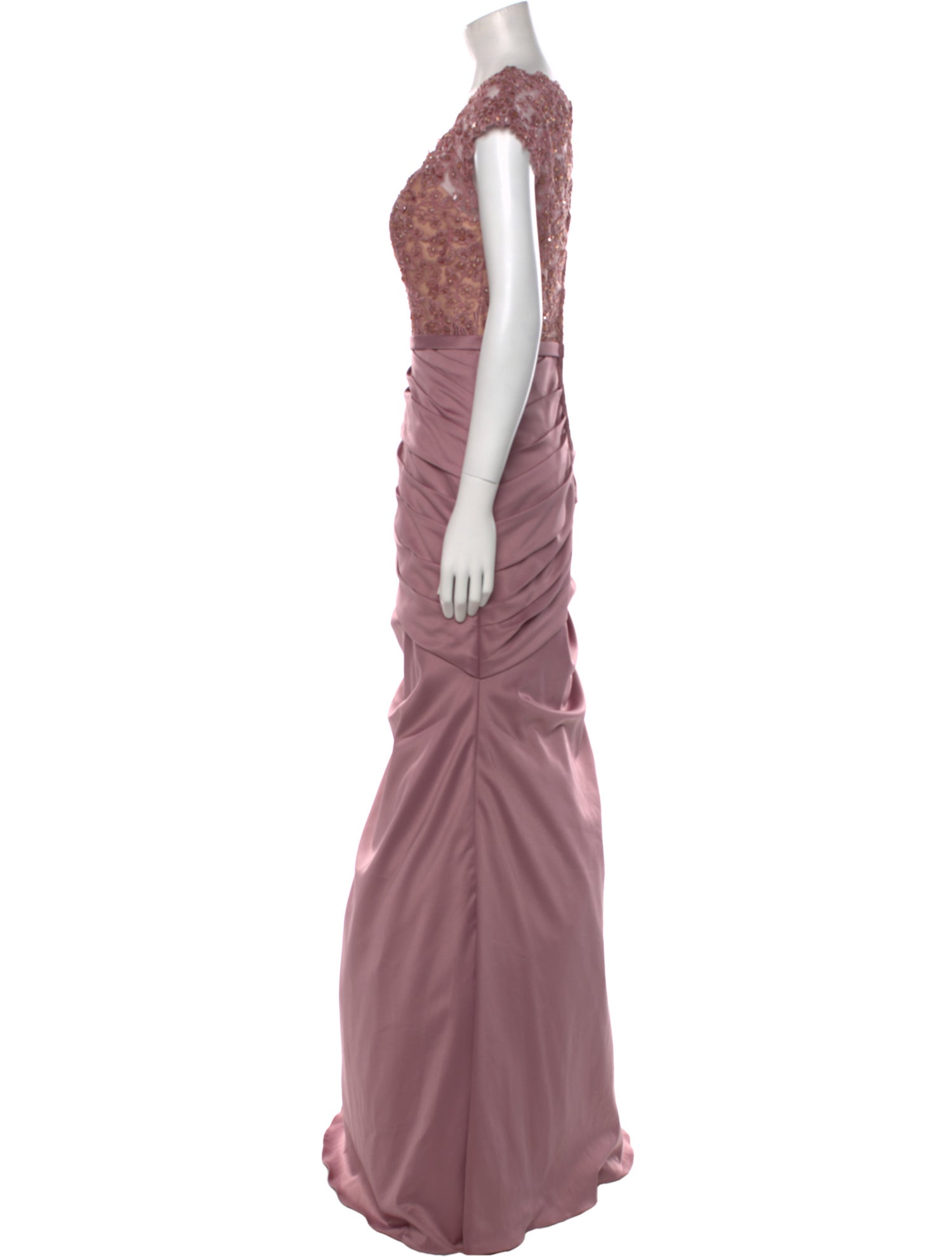 La Femme Scoop Neck Long Dress