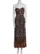 La Femme Animal Print Midi Length Dress