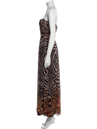 La Femme Animal Print Midi Length Dress