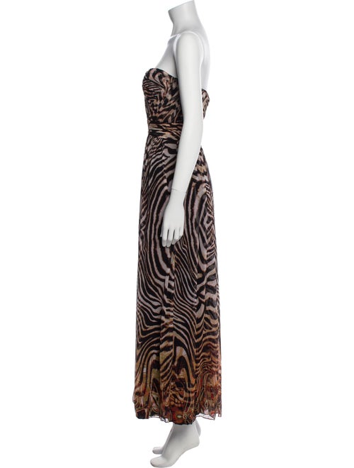 La Femme Animal Print Midi Length Dress