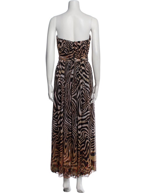 La Femme Animal Print Midi Length Dress