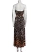 La Femme Animal Print Midi Length Dress
