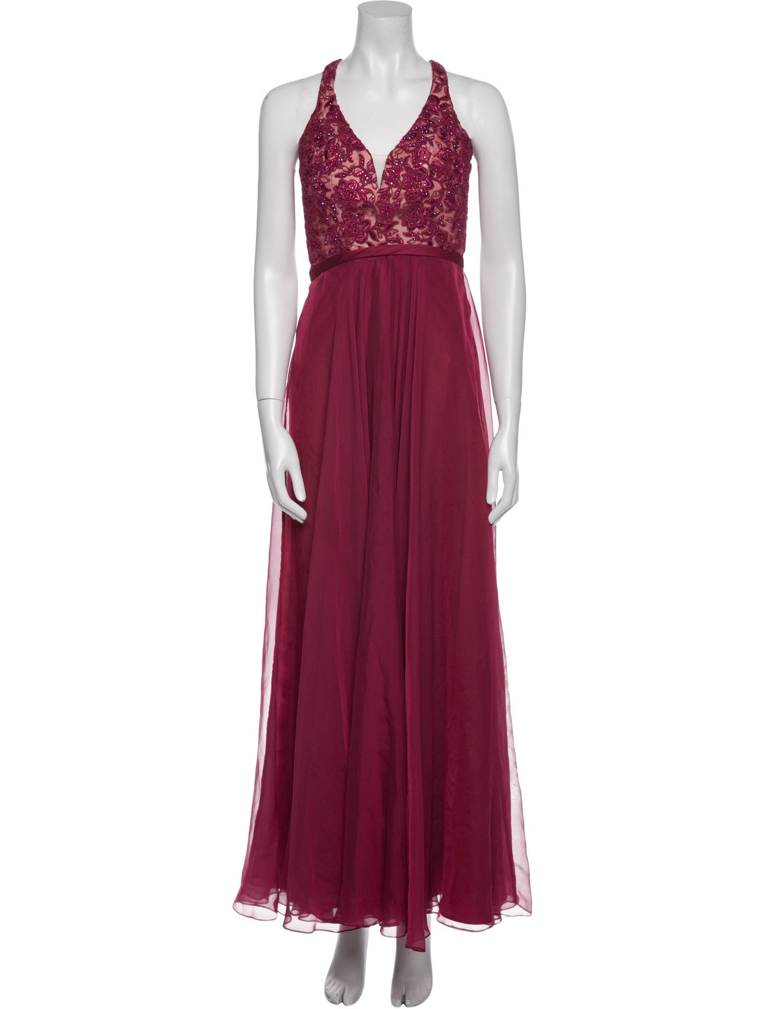 La Femme V-Neck Long Dress