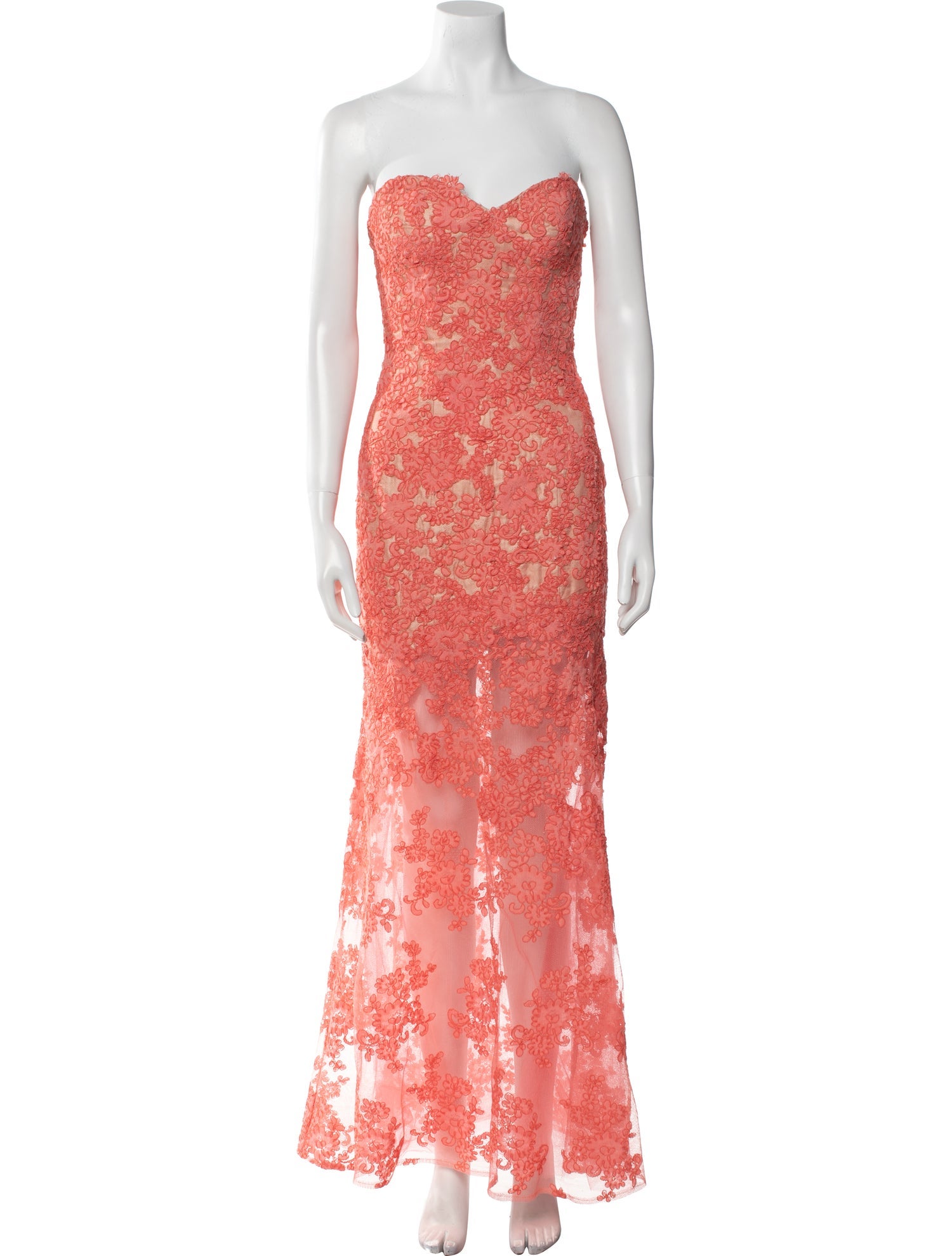 La Femme Lace Pattern Long Dress