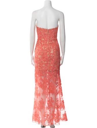 La Femme Lace Pattern Long Dress