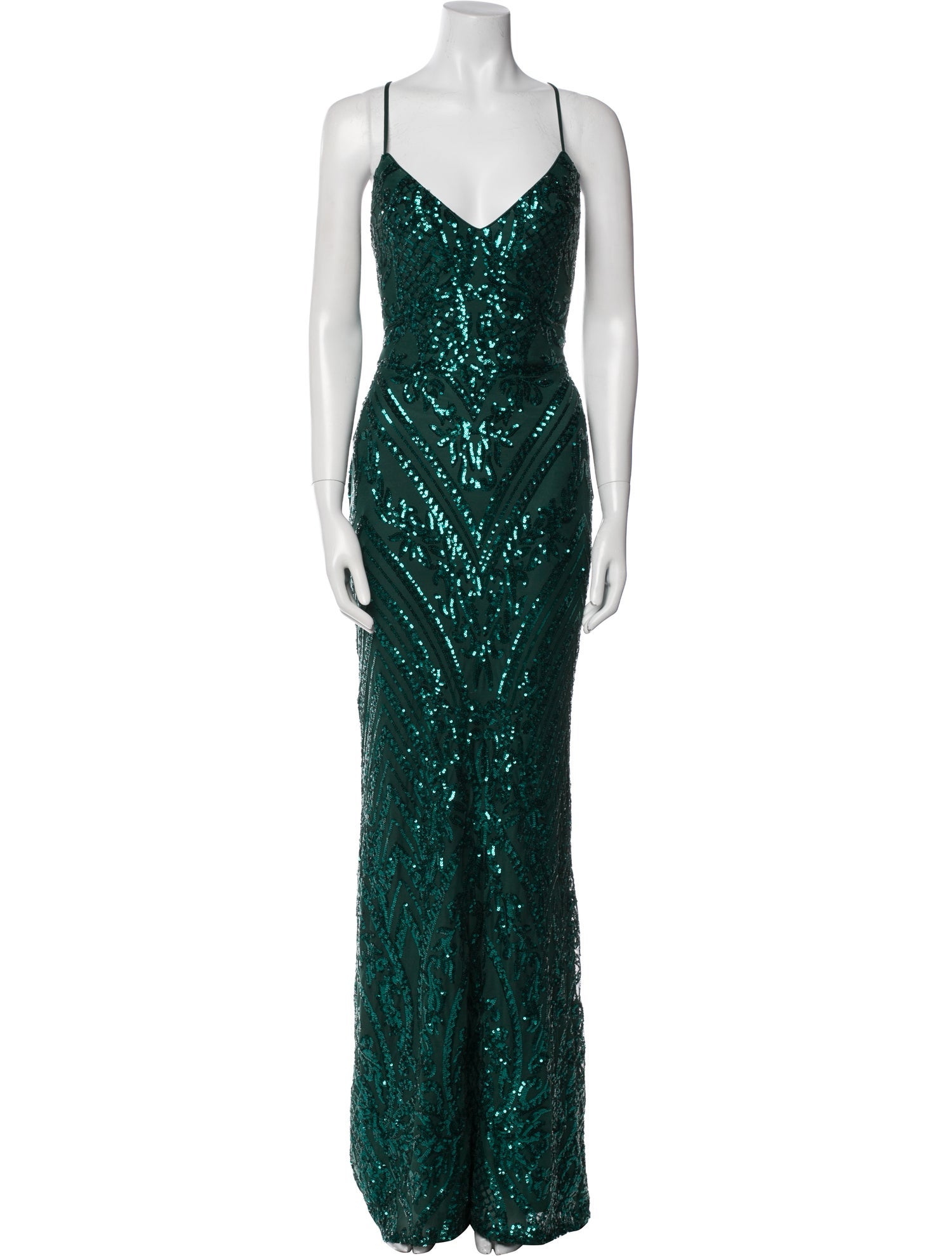 La Femme V-Neck Long Dress w/ Tags