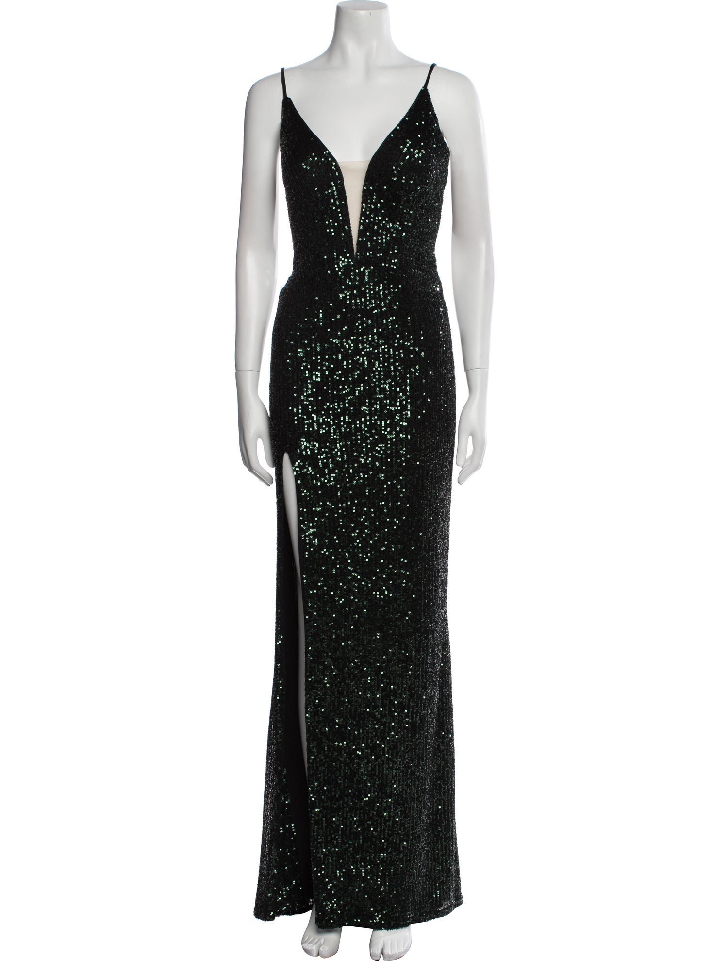 La Femme V-Neck Long Dress