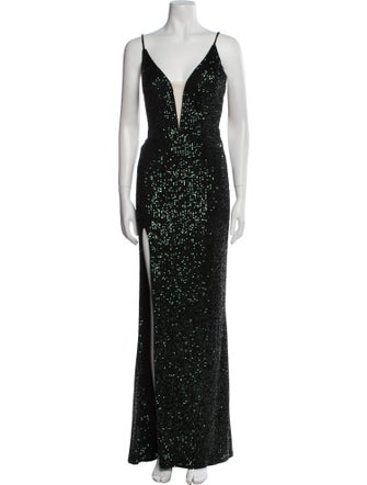 La Femme V-Neck Long Dress