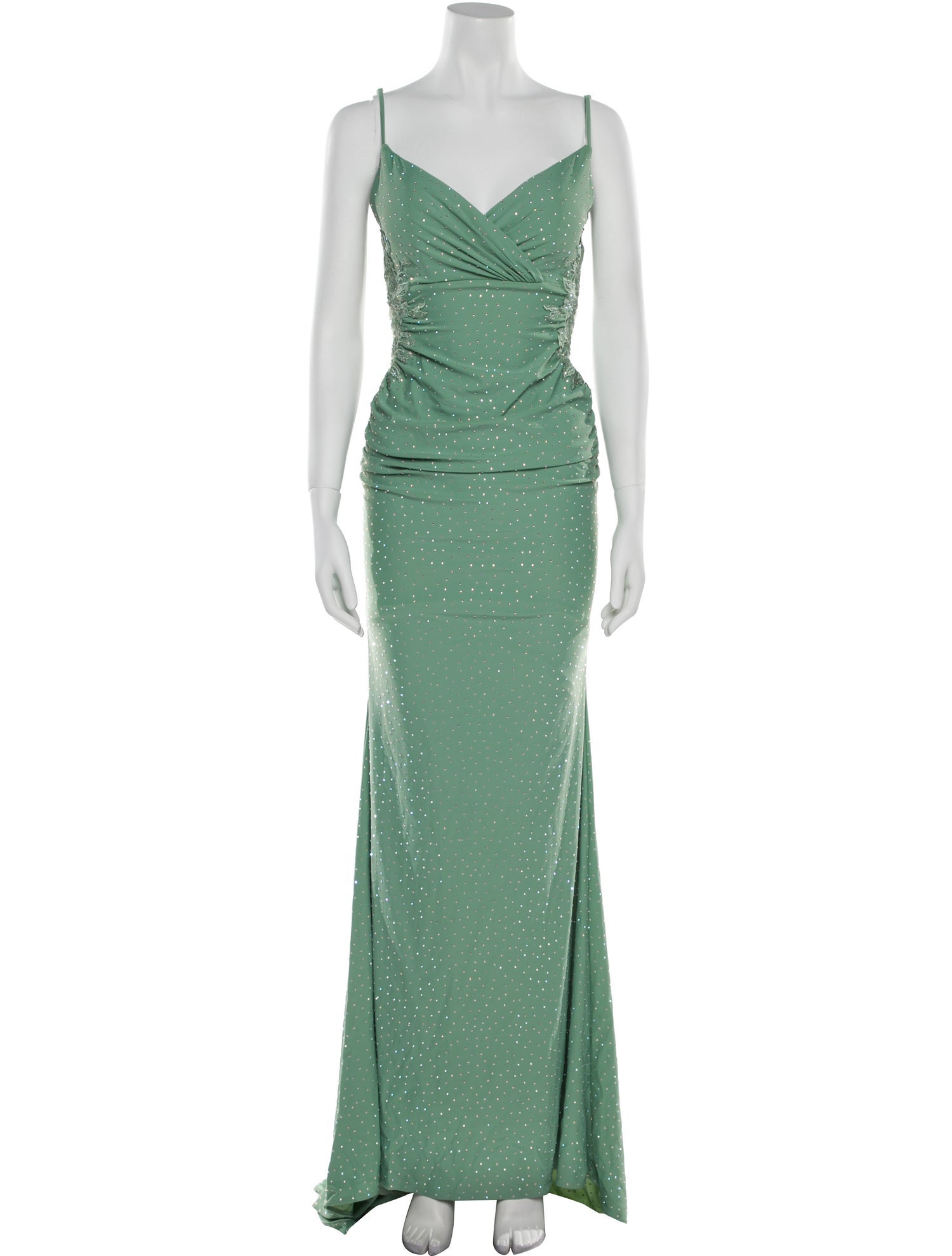 La Femme Square Neckline Long Dress