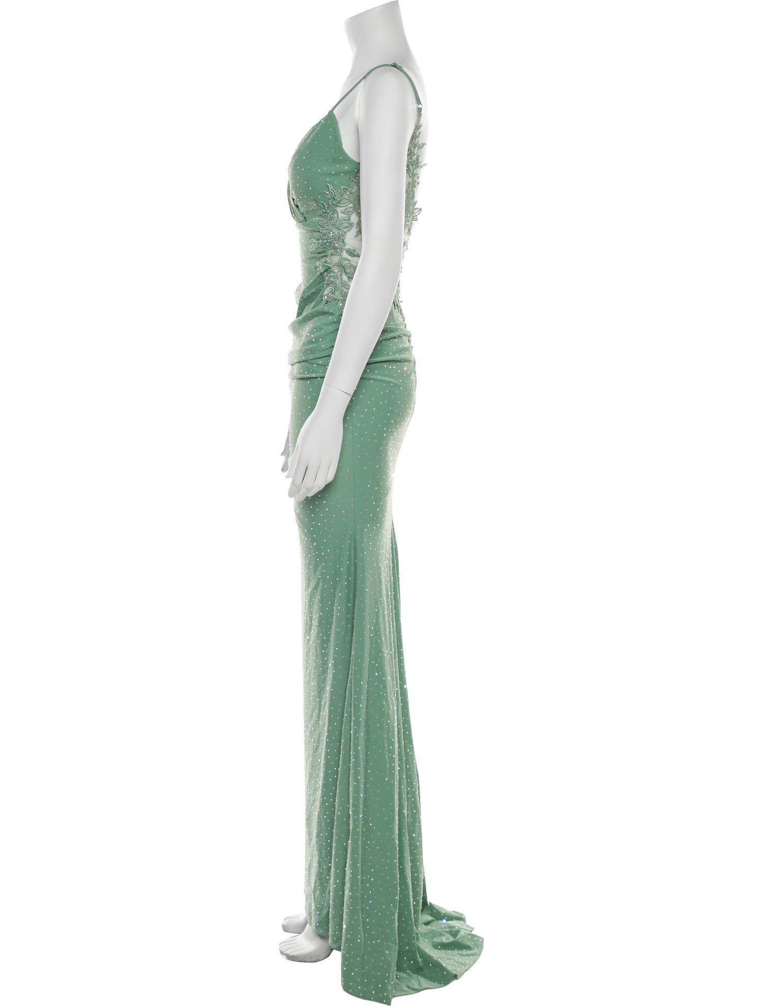 La Femme Square Neckline Long Dress