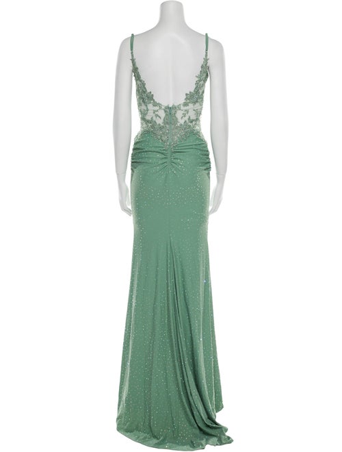 La Femme Square Neckline Long Dress