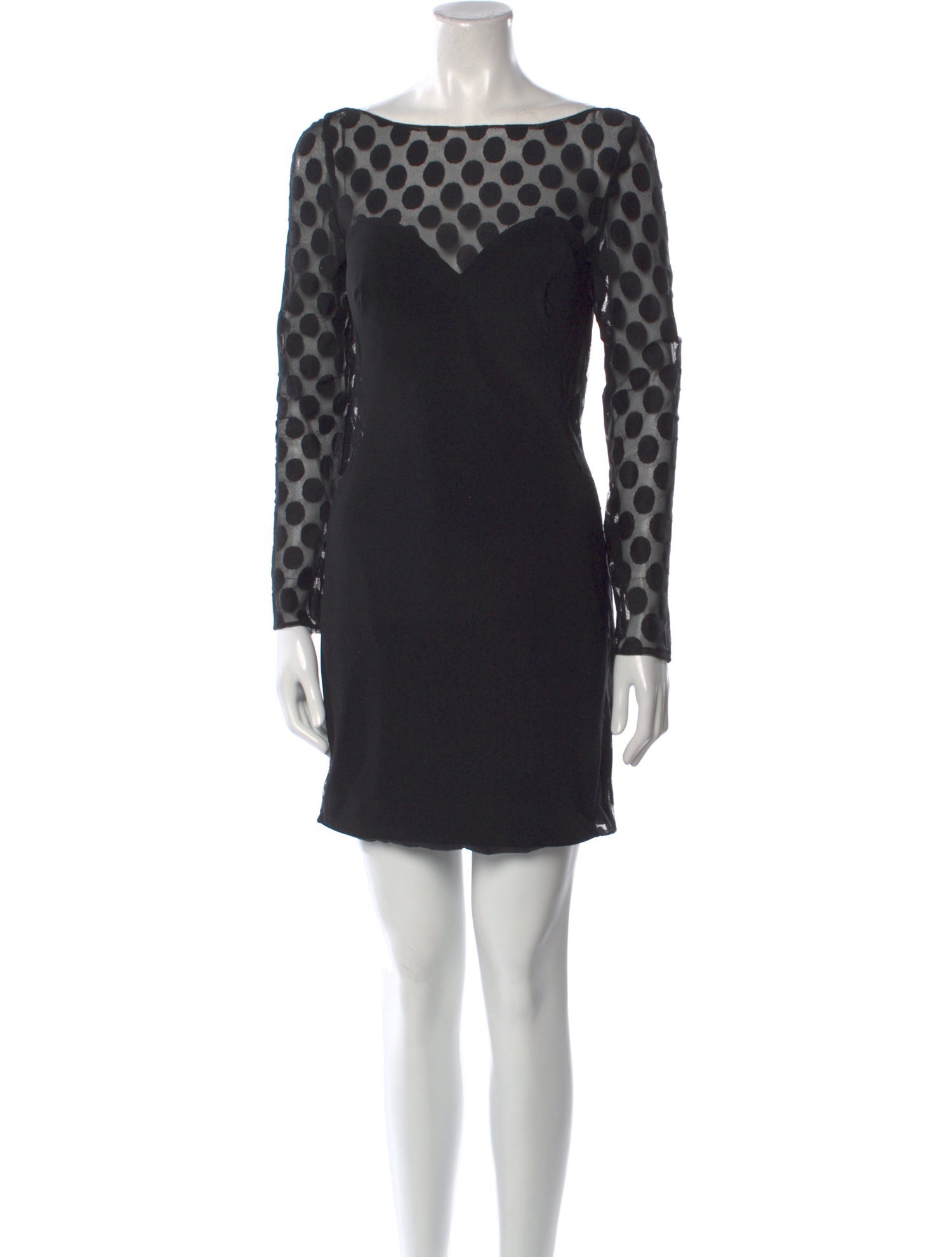 La Femme Polka Dot Print Mini Dress