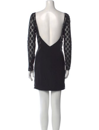 La Femme Polka Dot Print Mini Dress
