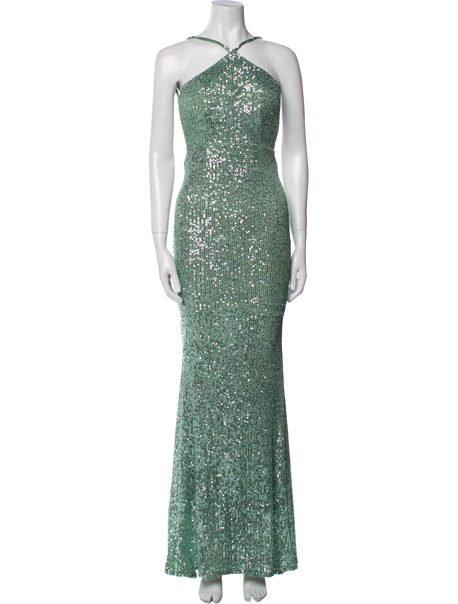 La Femme Halterneck Long Dress