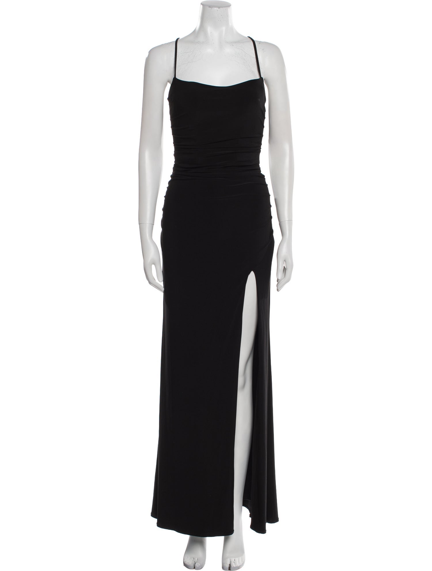 La Femme Square Neckline Long Dress