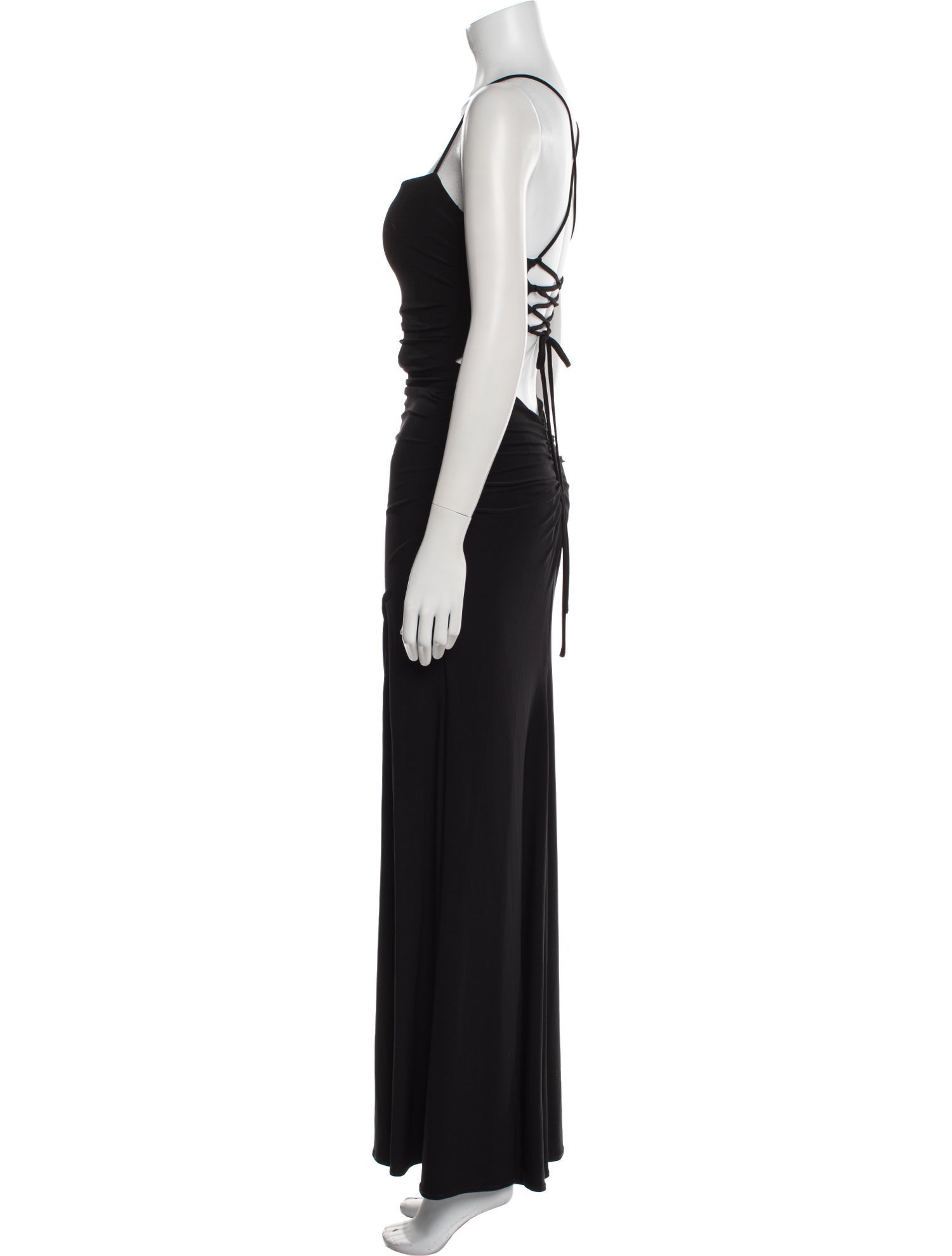 La Femme Square Neckline Long Dress