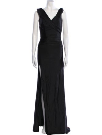 La Femme V-Neck Long Dress