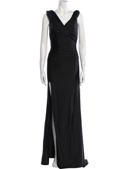 La Femme V-Neck Long Dress