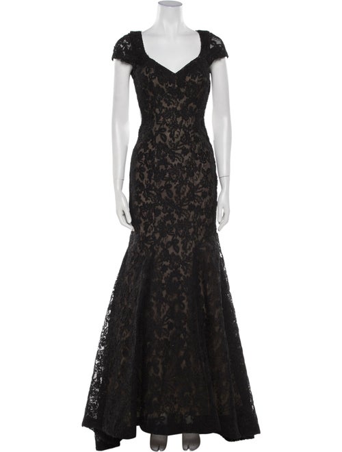 La Femme Lace Pattern Long Dress