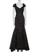 La Femme Lace Pattern Long Dress