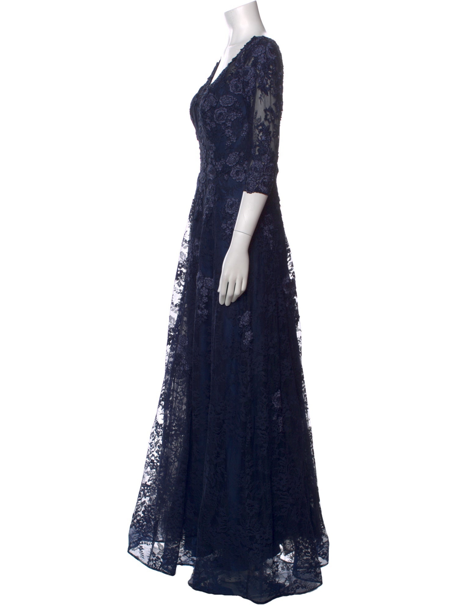 La Femme Floral Print Long Dress w/ Tags