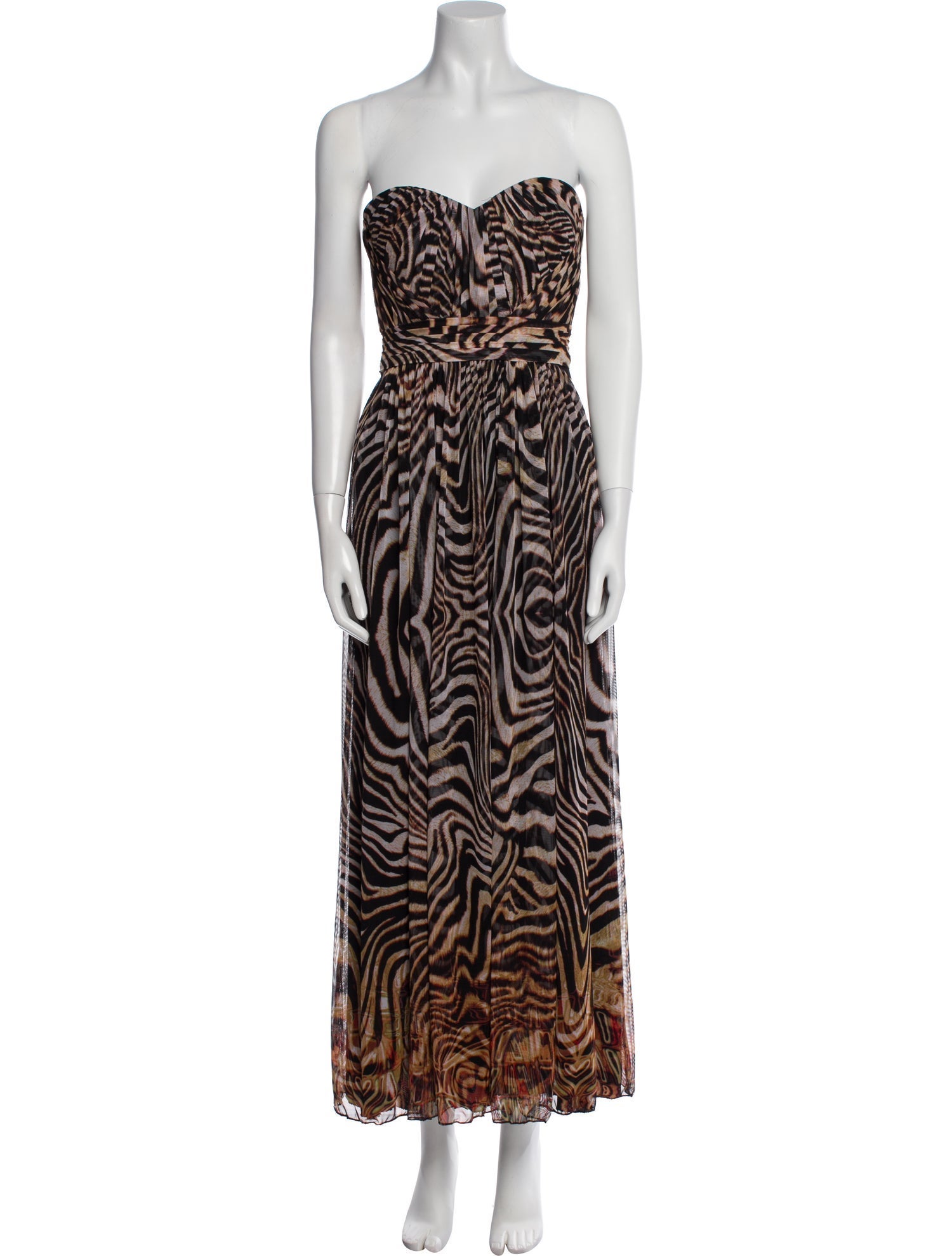 La Femme Animal Print Midi Length Dress